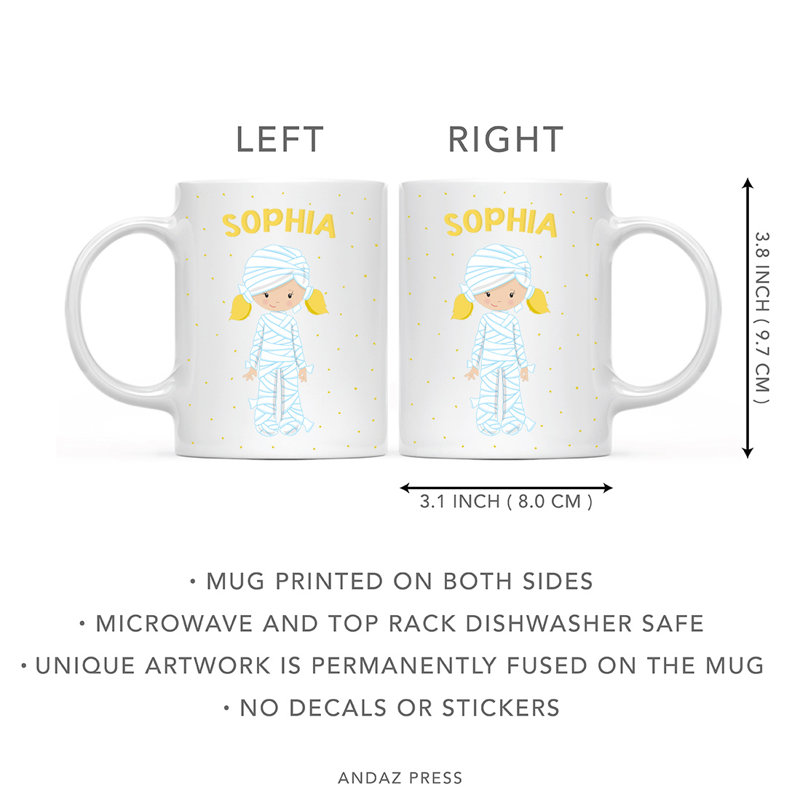 Tasse personnalisée en chocolat pour enfants au lait chaud, costume d'Halloween, paquet de 1, Oui