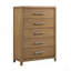 Commode de rangement 5 tiroirs brun clair