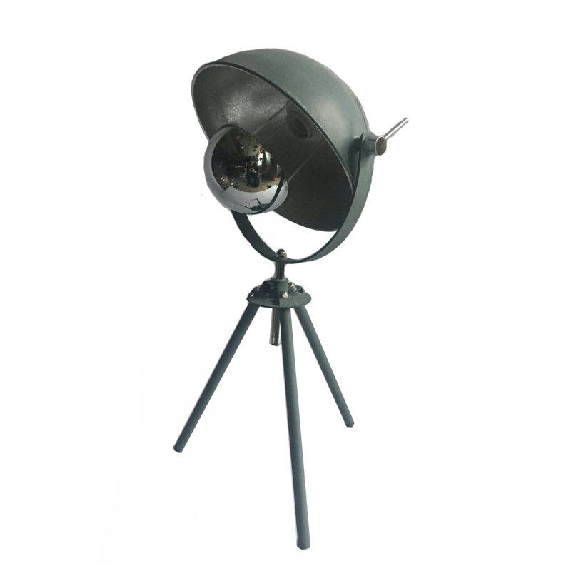 Rigby 1-Light Metal Tripod Table Lamp With A Shade, Grey