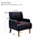 Chaise d'appoint moderne en velours côtelé gris foncé avec pieds en bois massif