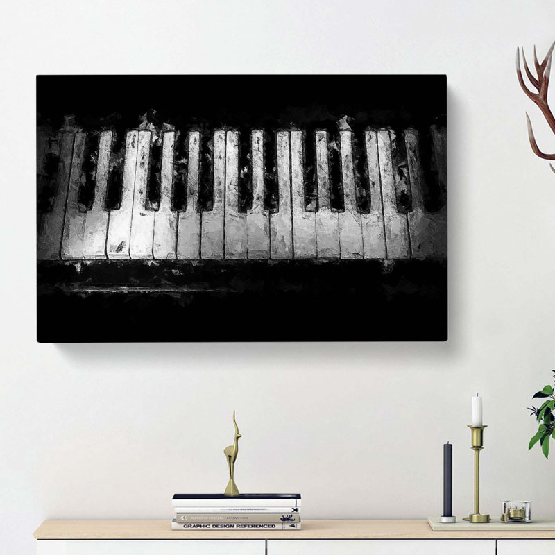 Broken Piano Keys - Wrapped Canvas, 50cm H x 76cm W x 3cm D