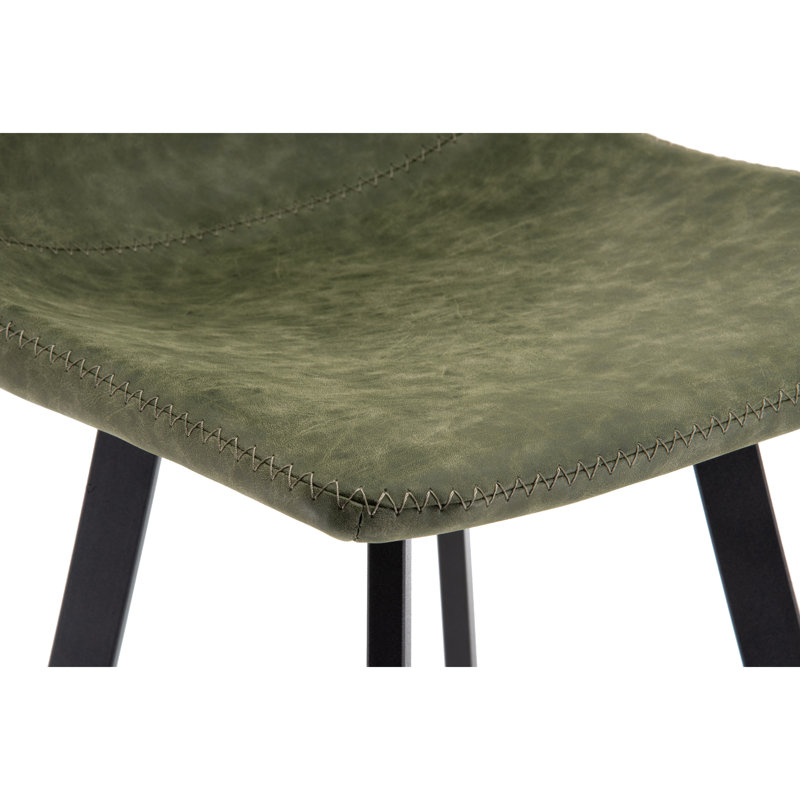 Tabouret de bar et de comptoir en cuir synthétique Latitude Run, Vert olive