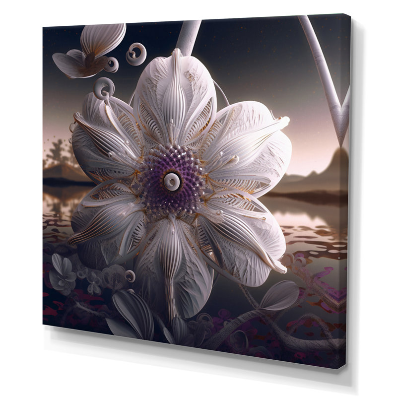 Magie blanche magnolia à l'aube sur toile, H 30 po x l 30 po x P 1 po, Toile tendue