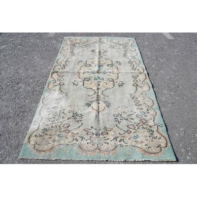 Turkish Rugs, Brown Wool Rug, 4.7x8 ft Area Rug, Geometric Rug, Kitchen Rugs, Vintage Rug
