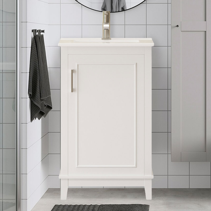 Meuble-lavabo simple 20 po avec comptoir en céramique Wadena, Blanc