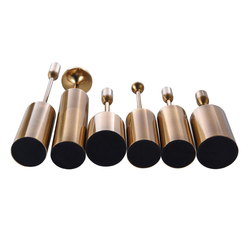 Contemporary Brass Plated 15.7'' Tapered & Pillar Candlestick Set