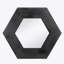 Miroir hexagonal 18,5 "x 18,5" avec cadre en bois massif, décoration murale-134449531