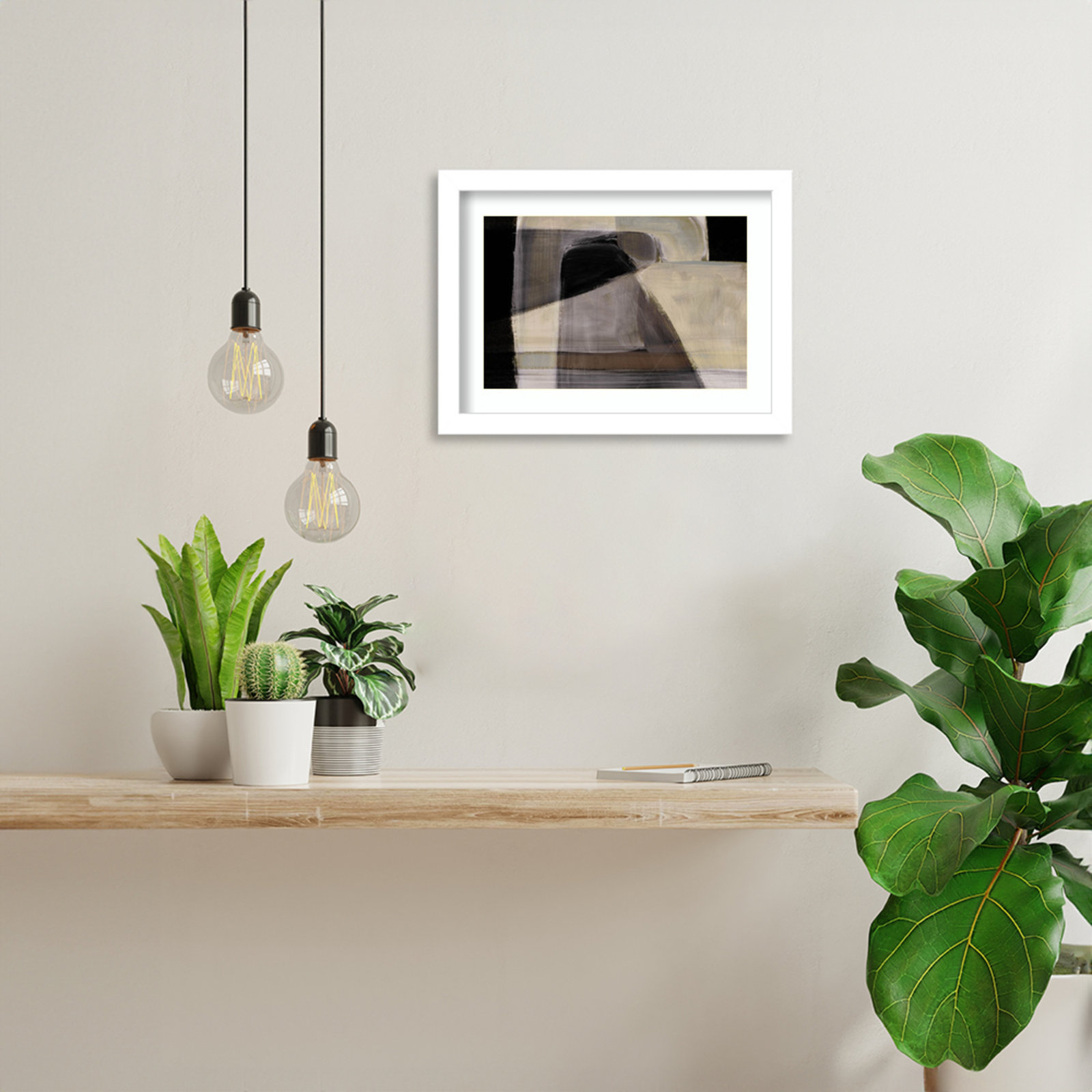 Cleve "Moods" Print by Dan Hobday, White, 10" H x 13" W
