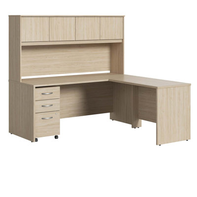 Studio C L-Shaped Desk with Hutch - Reversible