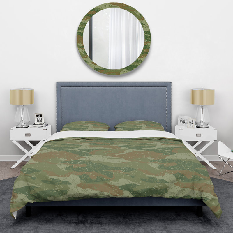 Green Desert camouflage - Ensemble de housse de couette abstrait - Microfibre de polyester