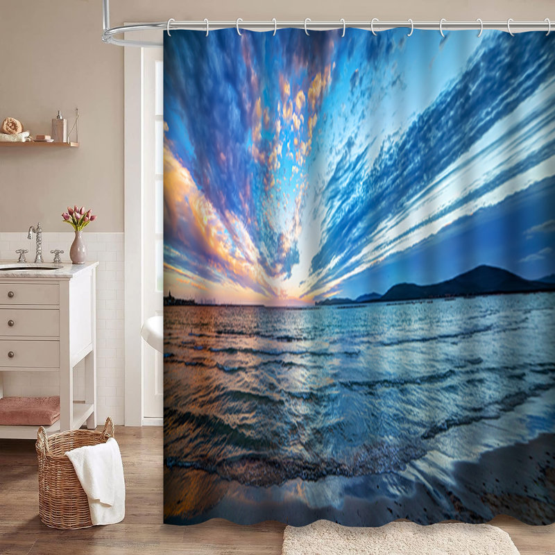 Rideau de douche d'automne avec 12 crochets Sardinia, L 72 po x l 72 po