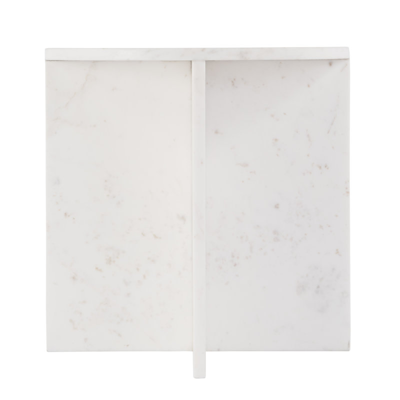 Vienna 19.5 in. W Round 100% Marble Accent Table