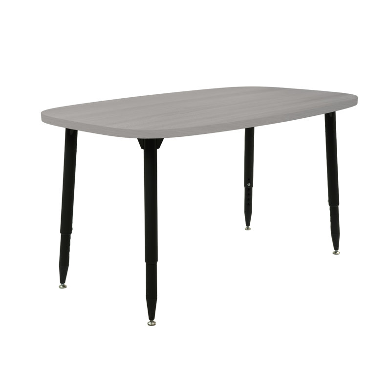 Table d'activité rectangulaire à grain de bois 31 po x 50 po Adapte, Bois gris clair, Noir