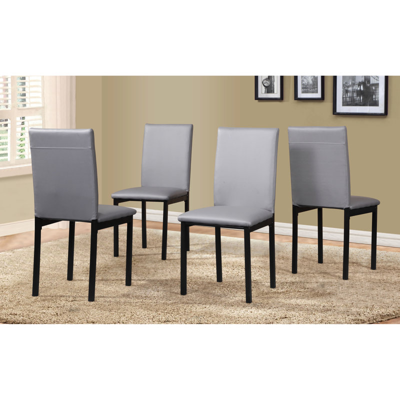 Chaises de salle à manger avec cadre en métal gris et similicuir, de 4 - Collection Graceful Option