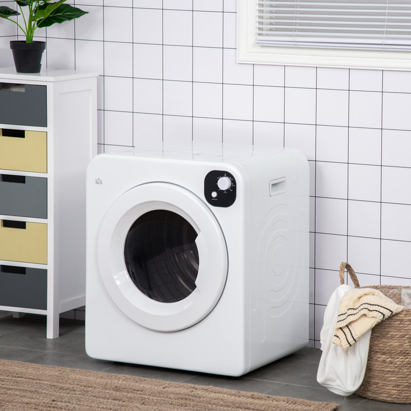 HomCom 3,22 pieds cubes Pi. Sécheuse électrique haute efficacité en blanc