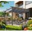 Abri de patio en métal, auvent rétractable d'extérieur pour pergola, pour la cour arrière, le porche, le jardin-123203379