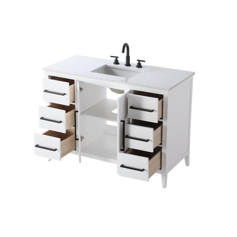 48 Inch Single Bathroom Vanity, White
