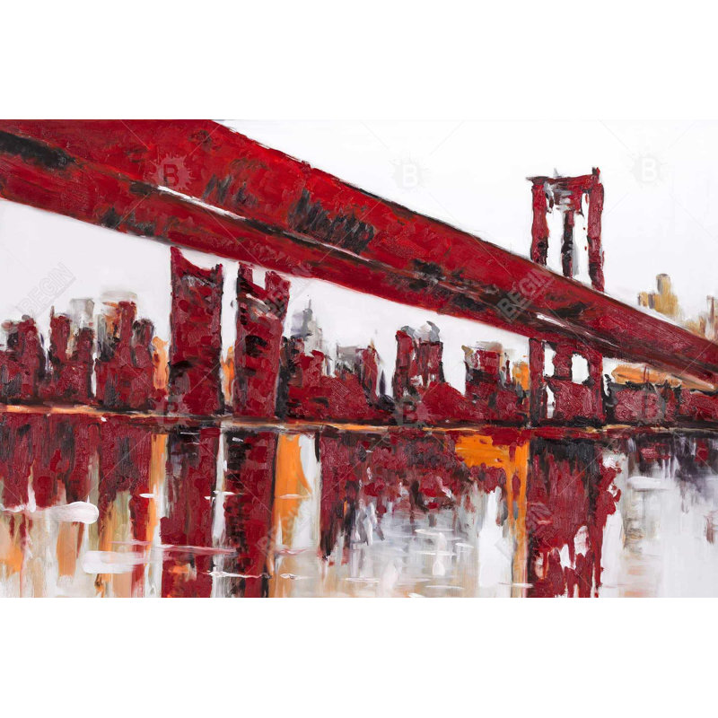 Red Bridge - Modern Canvas Cave Decor for Home