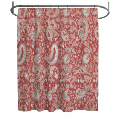 Rideau de douche à motif cachemire - Décoration de salle de bain abstraite