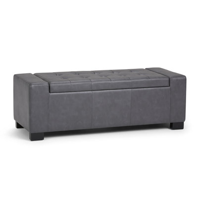 Laredo 51"W Upholstered Storage Ottoman with Lift-Top and Tufted Detail