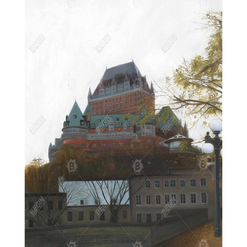 Le château de Frontenac in Autumn - Architecture Trees Canvas