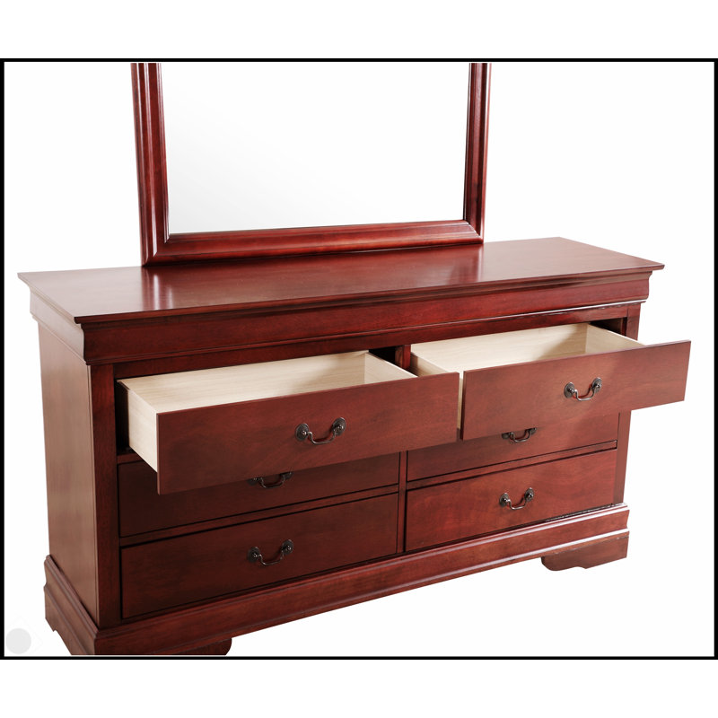 Commode en cerisier de style traditionnel avec tiroirs à queue d'aronde et quincaillerie en métal, solution de rangement élégante et durable