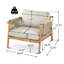 Fauteuil club d'extérieur Sumbawa, ensemble de 2