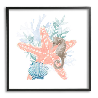 " Seahorse Starfish Layered Coral " by Lanie Loreth Painting Print