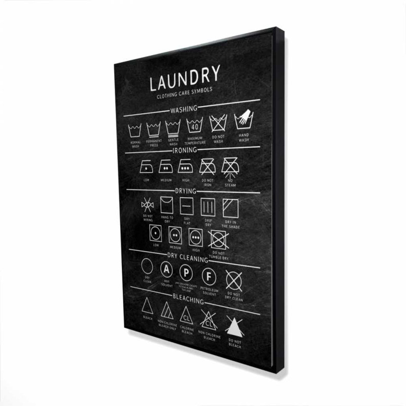 Shapes Gray Laundry Canvas - Framed Bathroom Home Decor