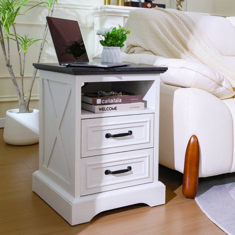 End Table With Drawer And Charging