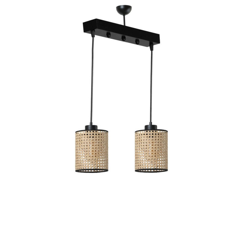 Wyn 2 - Light Rattan Cylinder Pendant