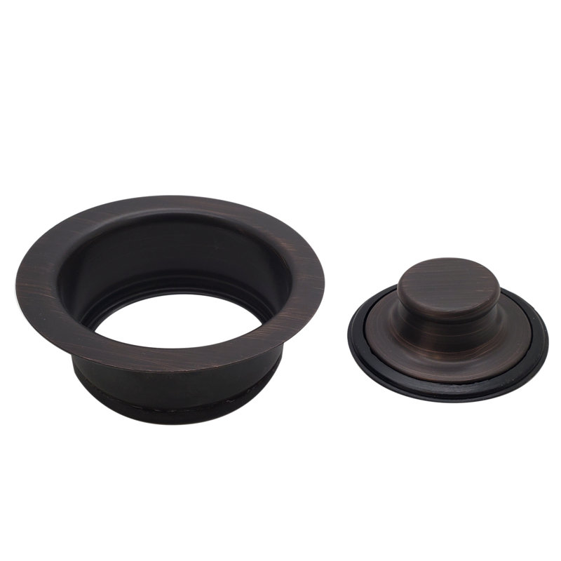 4-1/4" In-Sink-Erator Style Kitchen Sink Waste Disposal Drain Flange and Stopper, Antique Bronze