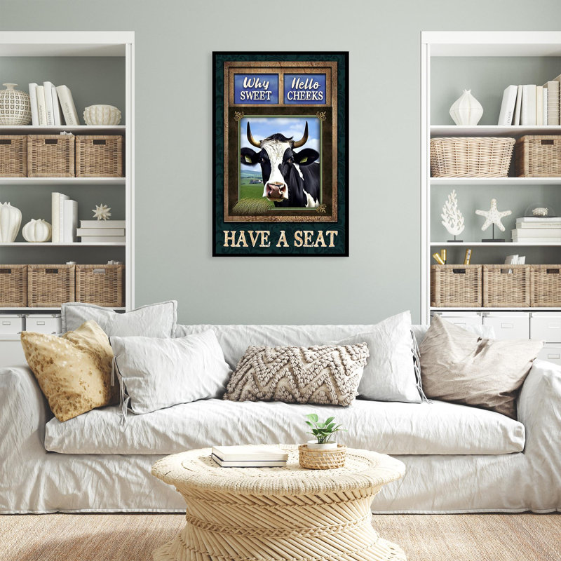 «Emree Cow Have A Seat 2», impression sur toile, H 36 po x l 24 po x P 1,25 po