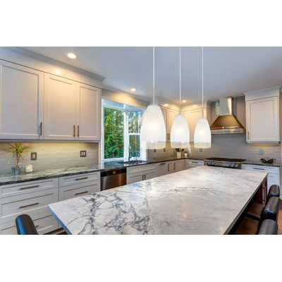 3 - Light Matte Nickel Kitchen Island Pendant