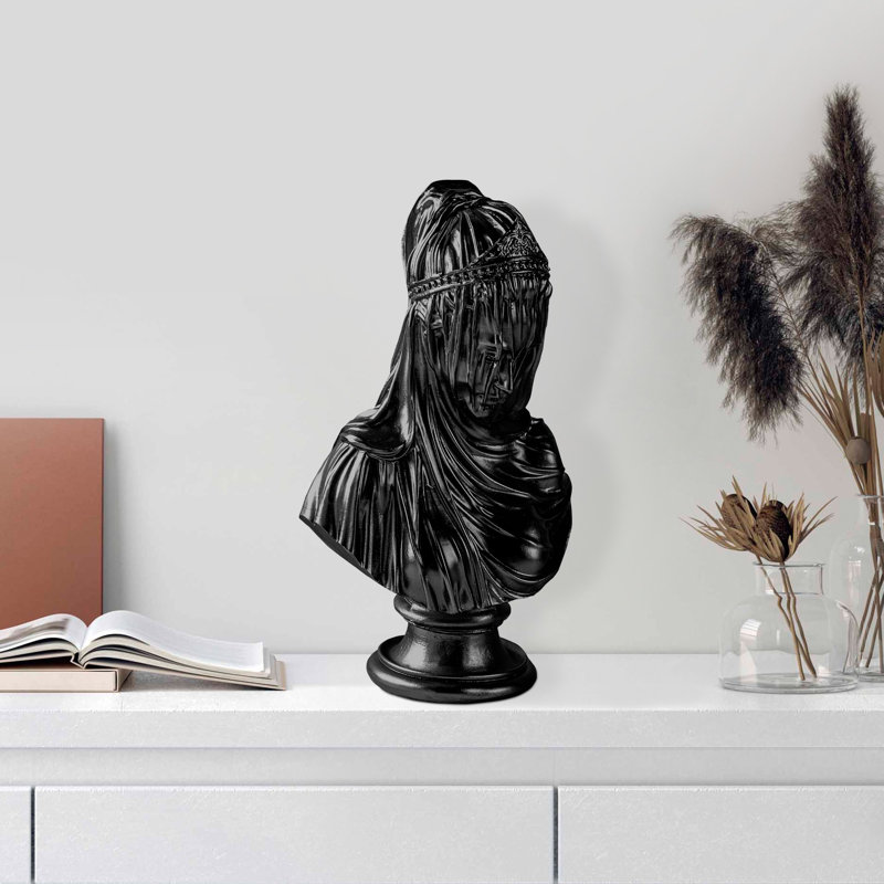Hand-Painted Decorative Object, Black, 7.9 x 13.8 x 5.9 inches | 100% Polyester, Unique Color Variations | Perfect for Home Décor, Modern Aesthetic, & Stylish Accents in Living Room or Office