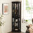 Sophisticated Glass Curio Cabinet With Built - In Led, Mirrored Back, And Adjustable Shelving, Black Elegant 3 Side Vintage Beads, Smooth Doors, Customizable Organization,
