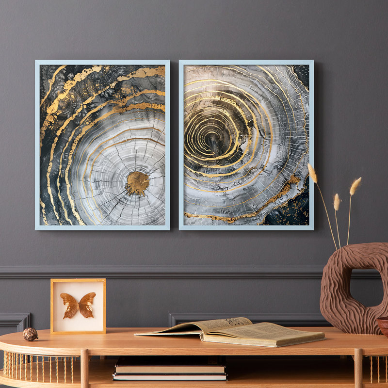 ABSTRACT Series CCxxxvii - reproduction encadrée de qualité supérieure - prête à être accrochée - aucun clou requis - aucun clou requis