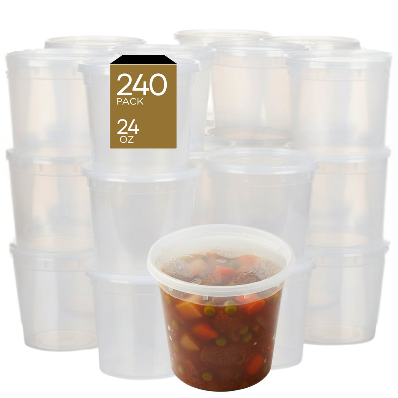 Heavy Duty Deli Container, Regular (PP), 24oz, 240-Pack