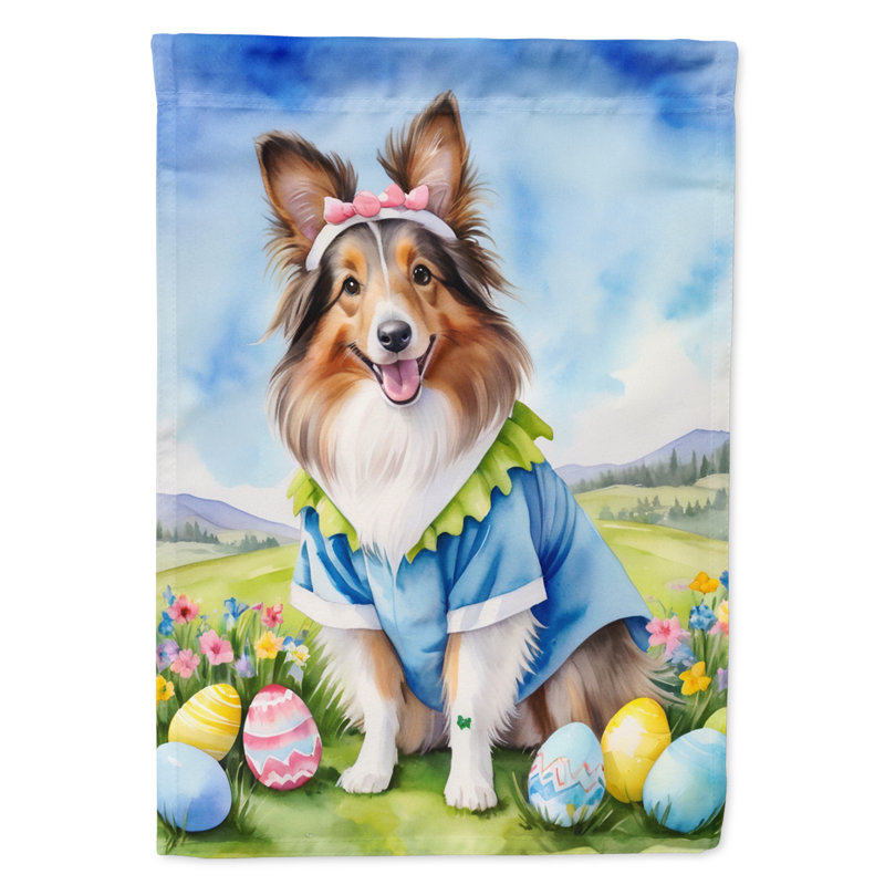 Drapeau de Pâques en polyester à double face H 15,5 po x l 11,25 po