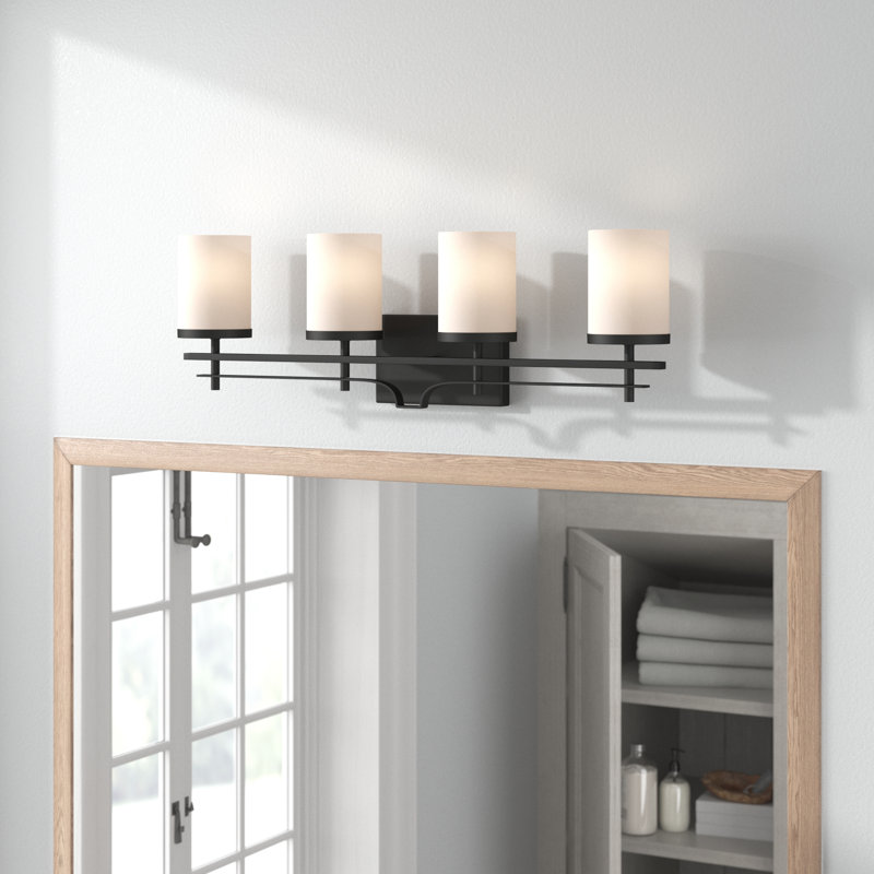 Aalin 4 Light Frosted Dimmable Vanity Light, Bronze