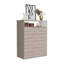 Four Drawer Dresser, Superior Top, One Open Shelf, Light Gray / White