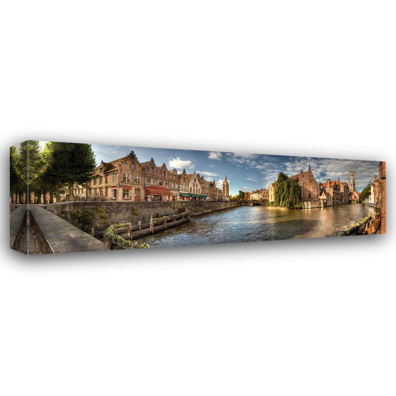 «Red Barrel Studio®» par Steve Mohlenkamp, reproduction d'art sur toile sous le titre: Main canal in Bruges, Belgique