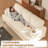 84" Modern Style Comfortable Corduroy Reception Sofa, Seating of 3, with Cup Holder and Side Pocket-1447755120
