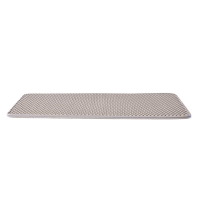 Double Layer Honeycomb Cat Litter Mat 24 X 15 Inches Urine - Proof Non Slip Compatible With All Litters Reduces On Floors Soft Trapping And Waterproof Keeps In Place