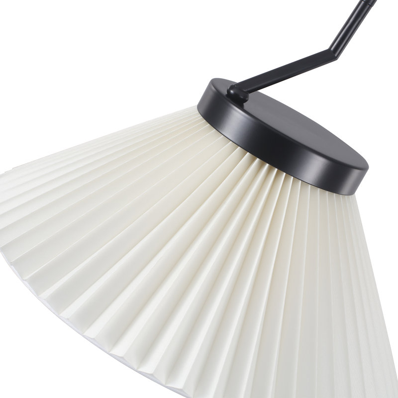 Luminaire suspendu moderne 1 lumière avec plafonnier en tissu blanc Lustre plissé rayé traditionnel pour chambre d'enfant Chambre à coucher Cuisine Hall d'entrée