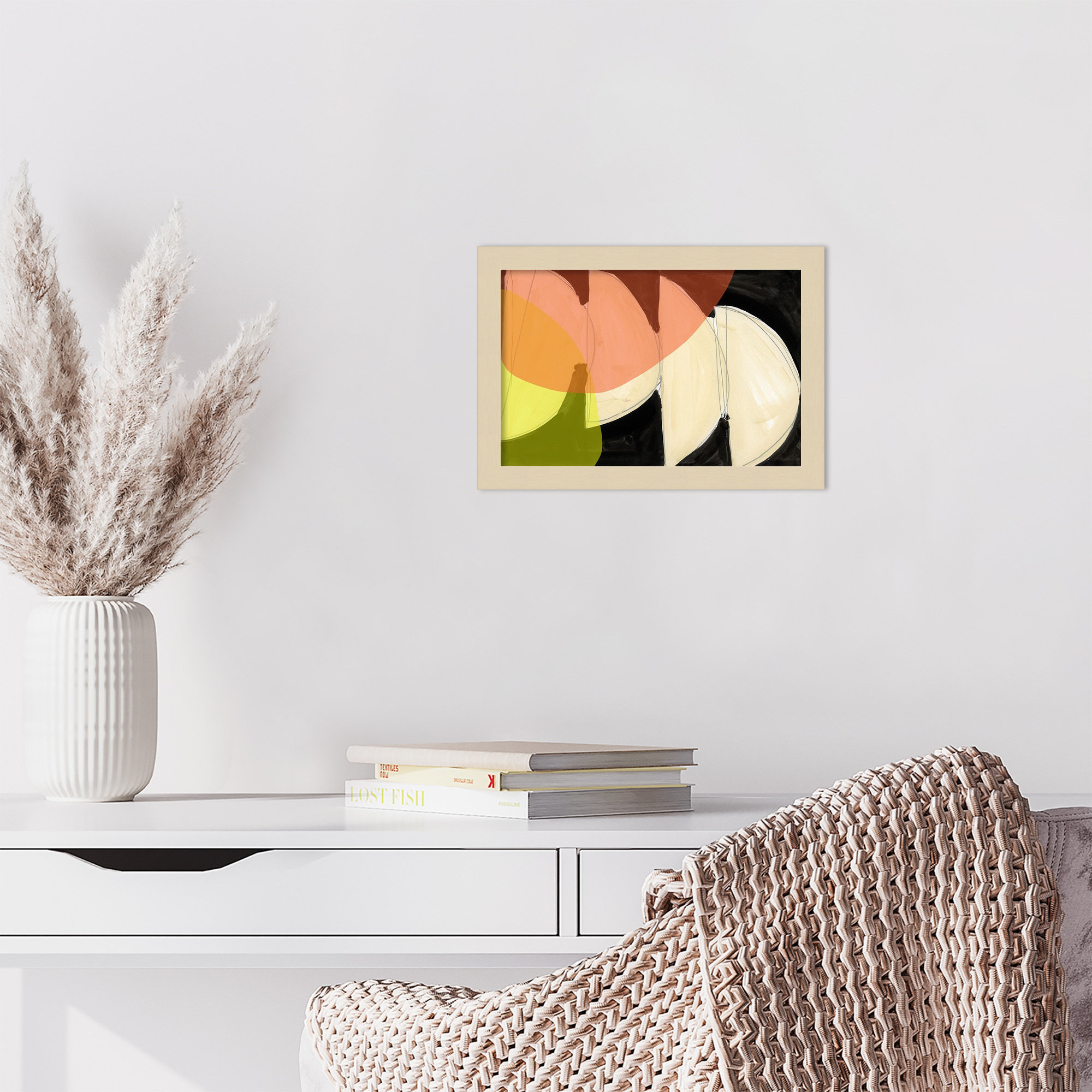 Four Semi Moons I by Gilpin Wood Framed Wall Art Print, 9" H x 13" W, Brown