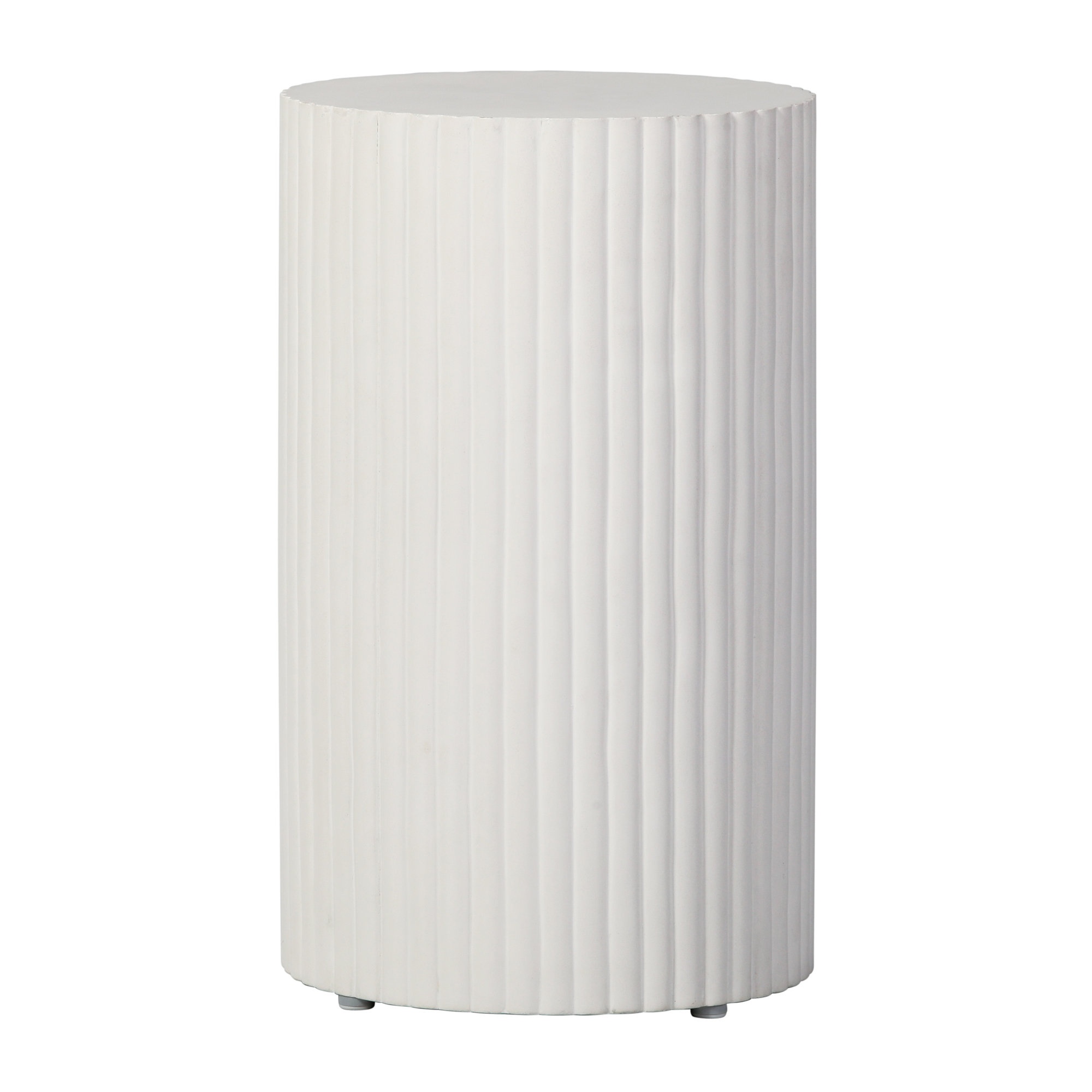 Perpetual 15'' Concrete Outdoor Side Table, White