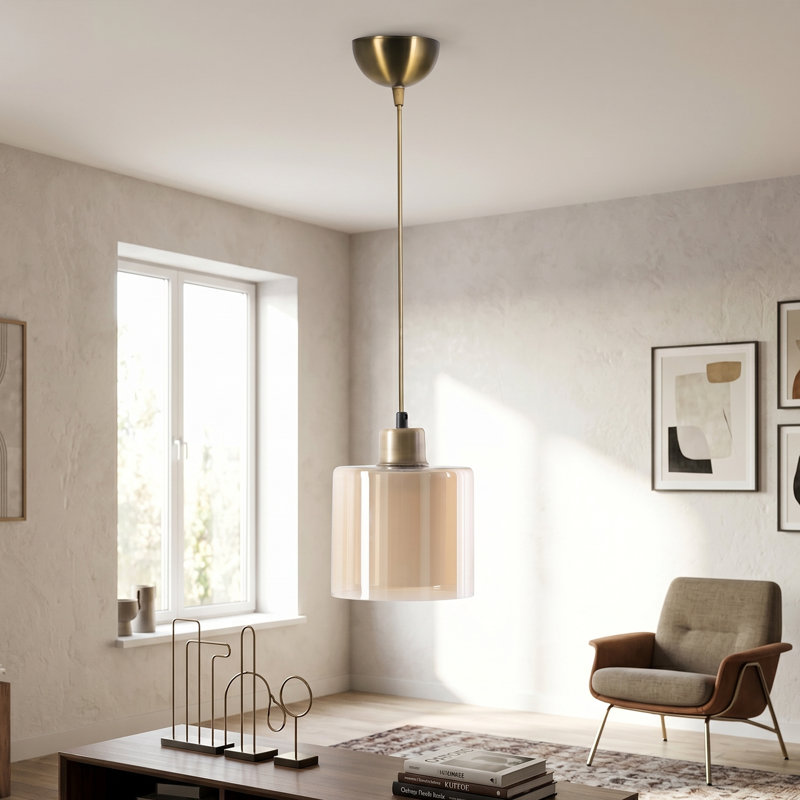Luminaire suspendu en cuivre 1 lumière Haledon