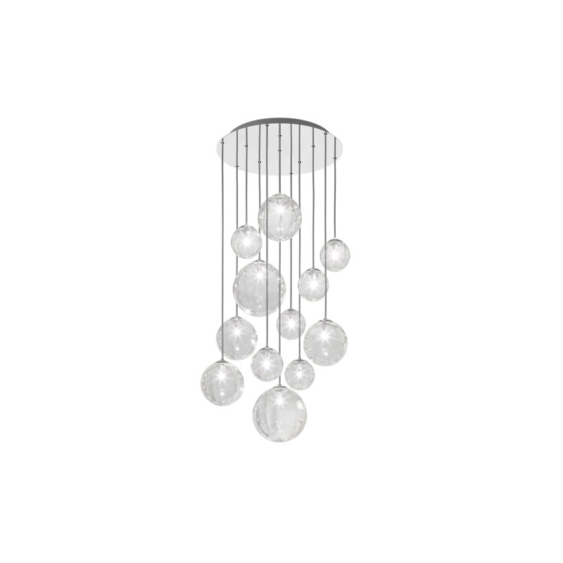 Puppet 12 - Light Pendant, Crystal Transparent, Glossy Chrome