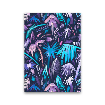 Brushstrokes Tropical Palms Navy - Print